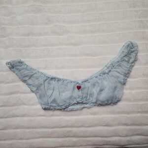 Rare Skims Sleepover Chiffon Crop Top Frost Size XS Romantic Chiffon Heart